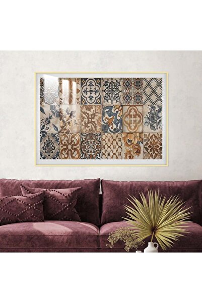 4gdran لوحة جدارية خشبية فاخرة مع برواز ذهبي و طبقة من الاكرليك الشفاف