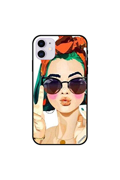 Covernex غطاء حماية لجهاز iPhone 11 بتصميم فتاة أنيقة تصنع النصر
