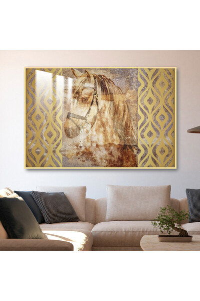 SND لوحة جدارية خشبية فاخرة مع برواز ذهبي و طبقة من الاكرليك الشفاف