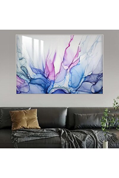 SND Luxury wooden wall panel with abstract art design, silver frame and clear acrylic layer