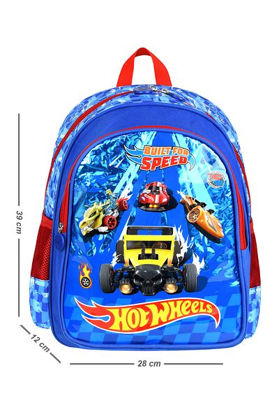 Bliss Car Pattern Licensed Ergonomic Primary School Bag and Pen Holder Durable Material, Waterproof Design