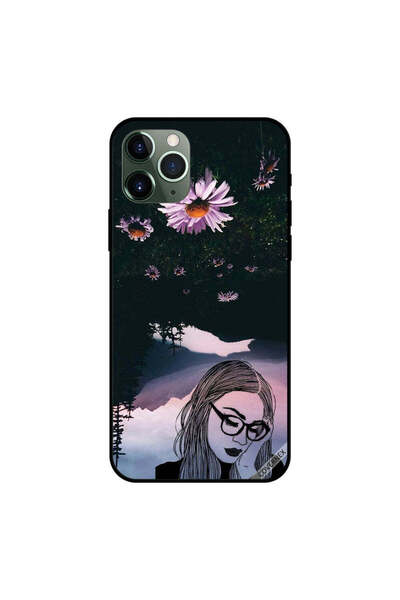Covernex غطاء حماية لهاتف iPhone 11 Pro بتصميم فتاة حزينة ترتدي زجاجًا