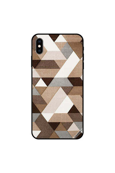 Covernex غطاء حماية لجهاز iPhone XS MAX بنقشة أشكال باللونين الأبيض والبني