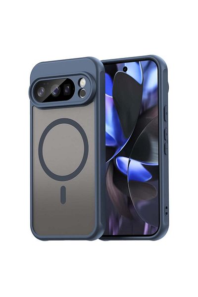SKYDDAR INNOVATION Carcasă pentru Google Pixel 10 Pro, HaloFrost MagSafe II, antișoc, set de autocolante, albastru marin