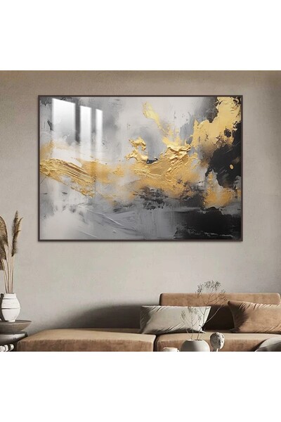 SND لوحة جدارية خشبية فاخرة بتصميم الفن التشكيلي مع برواز شامبين و طبقة من ال...