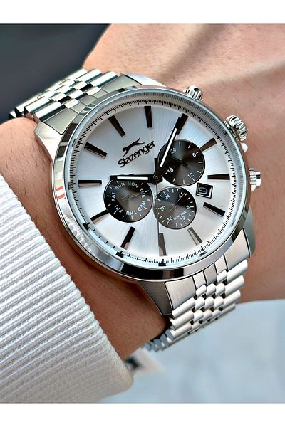 Slazenger 10 Atm Waterproofness Steel Cord Steel Case Men Wrist Watch 1812.06Mr
