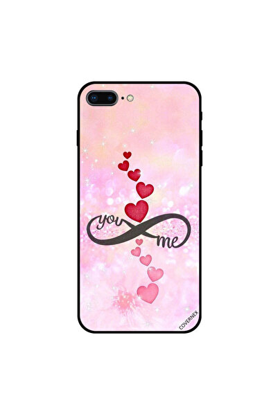 Covernex غطاء حماية لجهاز iPhone 7 Plus بقلوب حمراء ووردية، أنت وأنا لا نهاية...