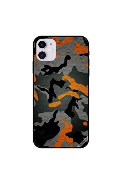 Covernex غطاء حماية لجهاز iPhone 11 بنقشة علم مموه برتقالي وأسود