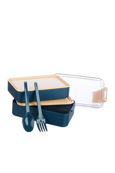 Righton Luxury 2 Tier Lunch Box Set with Fork and Spoon