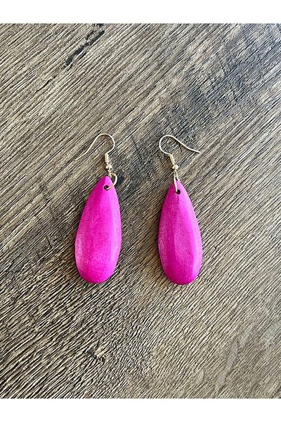 Büyük Hanım Wooden Colorful Drop Model Earrings