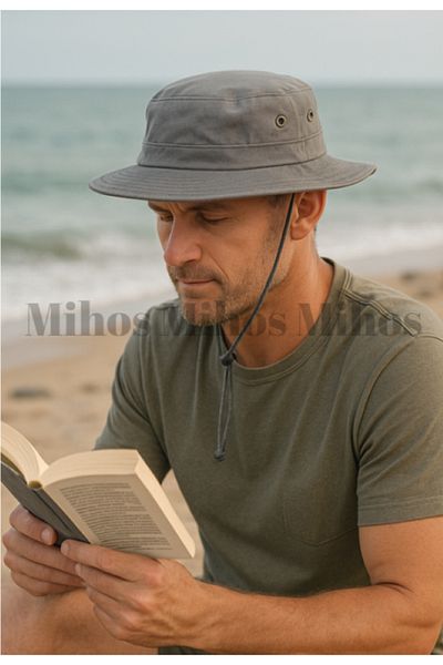 Mihos Gray Safari Hat – Adjustable, Breathable Fabric, Unisex Summer Hat |