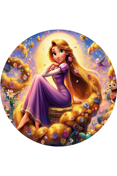 BatıDoğu Rapunzel Yuvarlak Pasta Yenilebilir Resim Baskı 20 cm