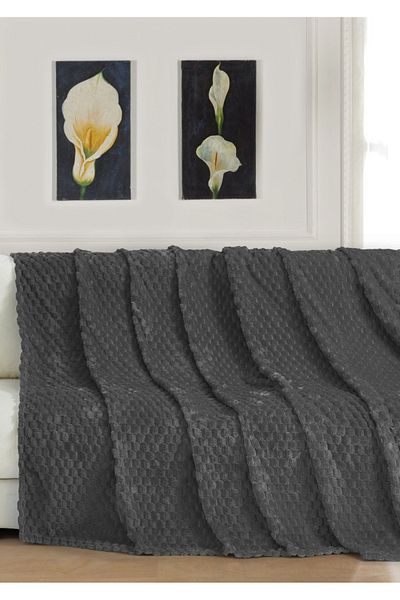 Sivalde Rabbit Hair Anthracite Checkerboard Sofa Cover, Non-Slip Sofa Bed/Sofa Cover |   180 X 220 Cm, 1 Piece
