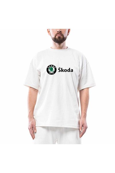 Z zepplin Λευκό μπλουζάκι με λογότυπο Skoda Text Oversize