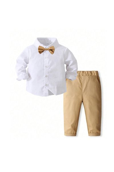 Kidohug Elegant boys' suit, long-sleeved shirt, long pants and matching bow tie