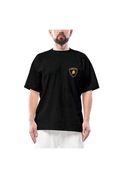 Z zepplin Μαύρο μπλουζάκι Lamborghini Gold Logo Oversize