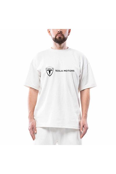 Z zepplin Tesla Motors Oversize White T-Shirt