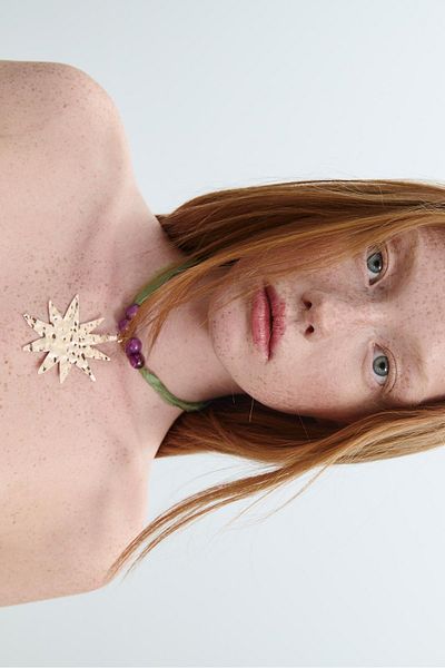 Stradivarius Fabric necklace with sun charm