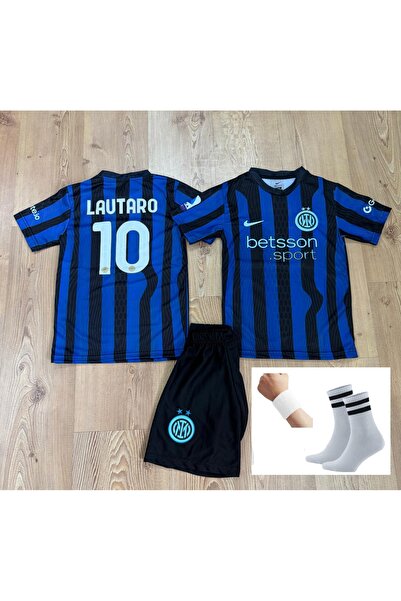 nesne giyim İnter Milan Lautaro Martinez Yeni Sezon Futbol Çocuk Forması 4'lü...