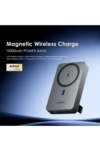 oraimo Power Bank MagPower 15 Wireless Charging 10000mAh 15W - Black