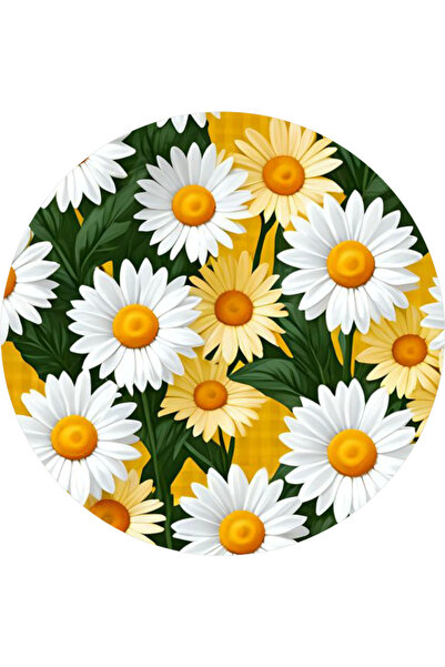 BatıDoğu Papatya Yuvarlak Pasta Yenilebilir Resim Baskı 20 cm