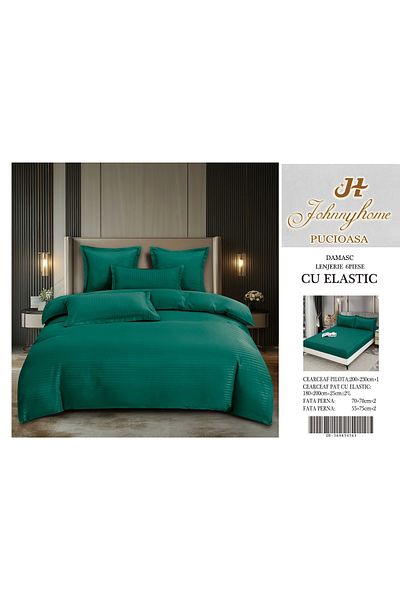 CHIRASO CHIRASO Linen, DAMASK, ELASTIC Sheet 180X200+25cm, Duvet Sheet 200x230cm and 4 Pillowcases