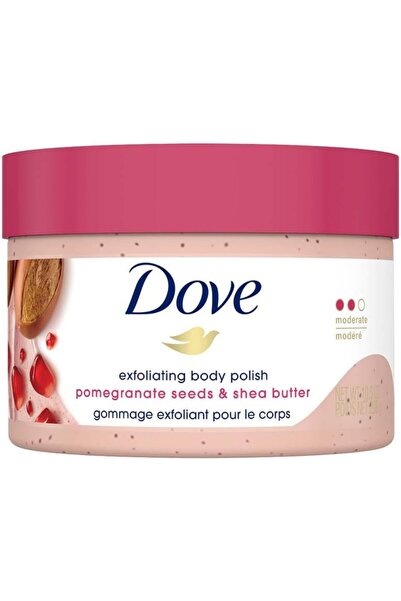 Dove Body Polish Exfoliating Scrub, Moisturizing Shea Butter & Pomegranate Seeds, 298 g