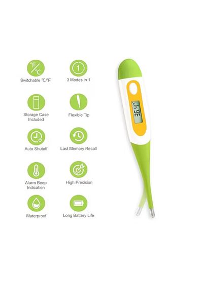 OEM Easy Home digital thermometer, measured temperature range 32, 43 degrees Celsius, green