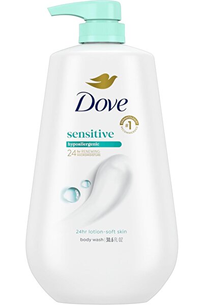 Dove غسول للجسم للبشرة الحساسة، خالٍ من الكبريتات، مضاد للحساسية، 34 أونصة سائلة