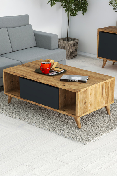 FAVORA Linea Orta Sehpa - Atlantik Çam - Antrasit