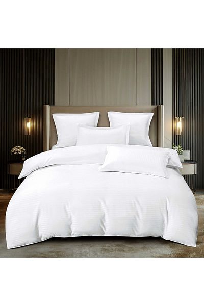 CHIRASO CHIRASO Linen, DAMASK, ELASTIC Sheet 180X200+25cm, Duvet Sheet 200x230cm and 4 Pillowcases