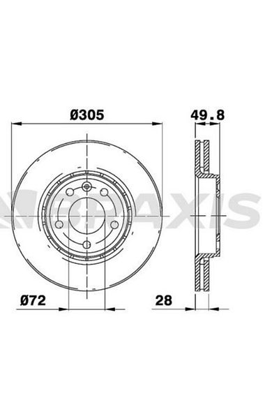 BRAXIS On brake mirror (disk) air traffic II Vivaro 1.9 DCI / 2.0 DCI (5 bolts)