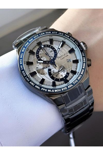 Ferrucci Men's Functions Active Metal Cord Wrist Watch