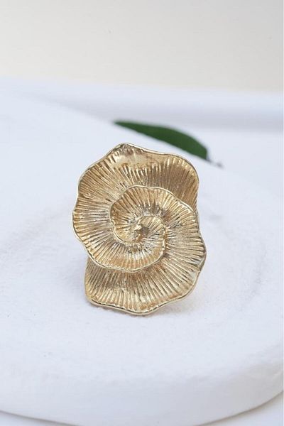 AŞIK ACCESSORIES Adjustable Spiral Flower Ring