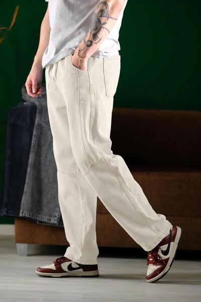 Oksit Reax Camils Beli Lastikli İpli Düz Paça Rahat Kesim Erkek Jean Pantolon