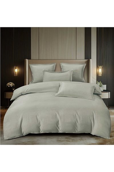 CHIRASO CHIRASO Linen, DAMASK, ELASTIC Sheet 180X200+25cm, Duvet Sheet 200x230cm and 4 Pillowcases