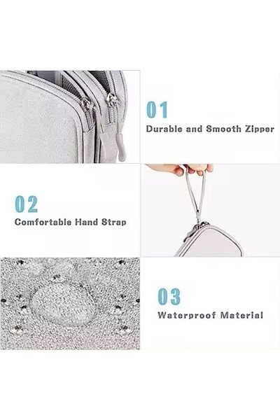 OEM Portable and Waterproof Case for Cables and Electronics, Gray