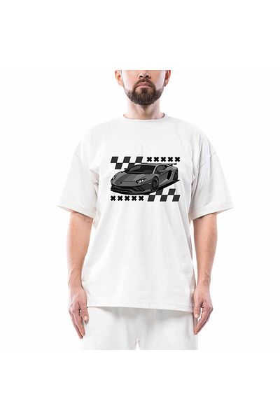 Z zepplin Lamborghini Huracan Oversize White T-Shirt