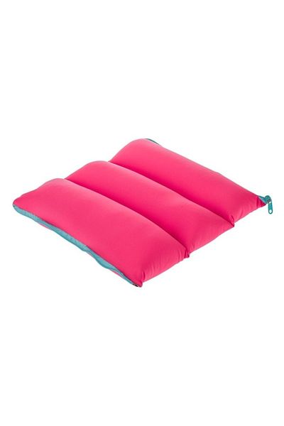 SHOPIENS Shopiens® 2-in-1 textile inflatable pillow, pink with zipper for the beach, 35 x 35 cm