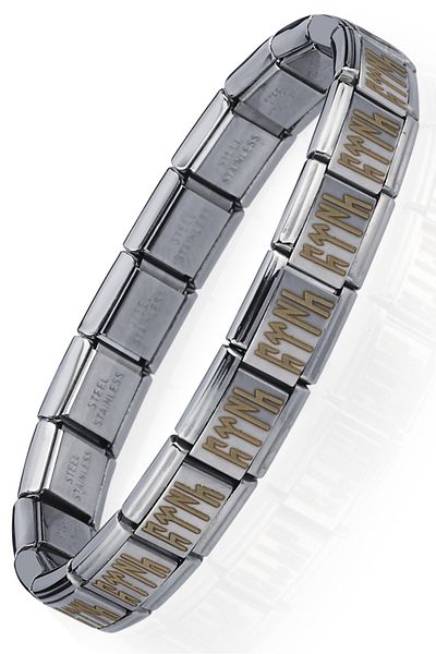 Takı Dükkanı Gokturkish Turkish Written Italian Charm Unisex Steel Bracelet Scb56