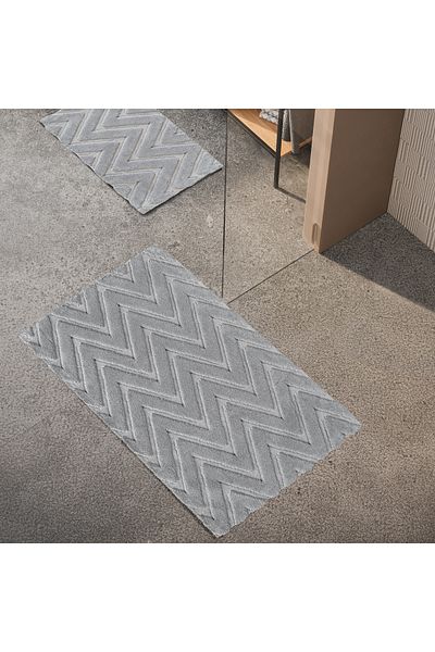 Schafer Home Eleo 2-Piece Bath Mat-Light Gray