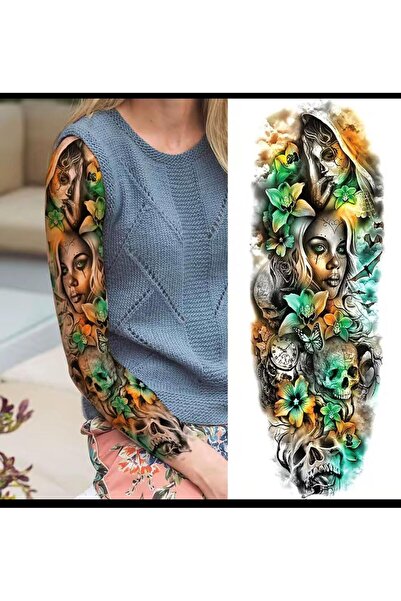 Arescollection renkli 3d kol kaplama su geçirmez geçici dövme holiday tattoo