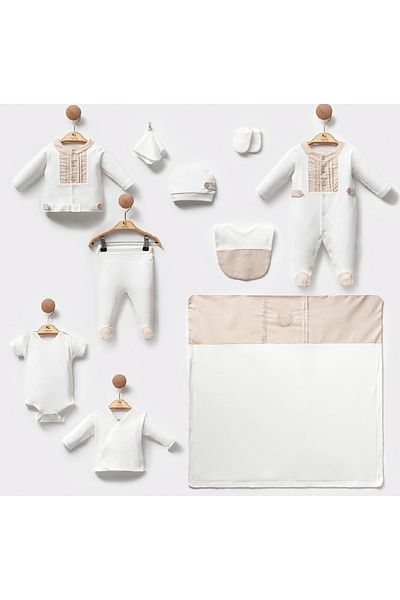 Cassiope Organic Cotton Baby Boy New Season Embroidered Set of 10 Hospital Release 0-3 Months Newborn