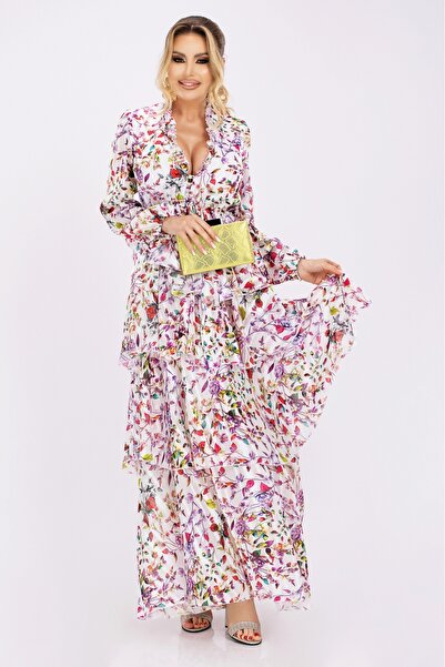 Atmosphere Fashion Rochie lungă cu flori