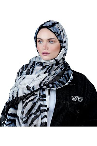 AMICA Abstract Printed Hijab Soft Natural Fiber Scarf For Women