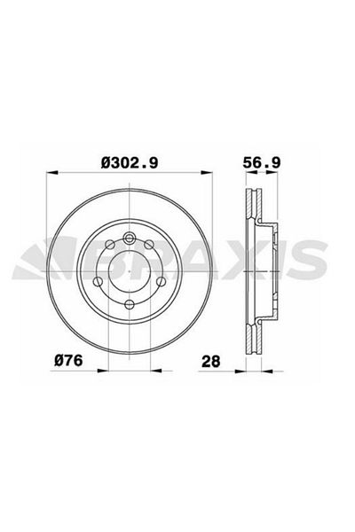 BRAXIS On brake mirror amarok (303x28mm) 10>>