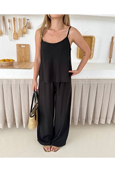 Ekim Store Σετ παντελόνι με λεπτό λουράκι Modal