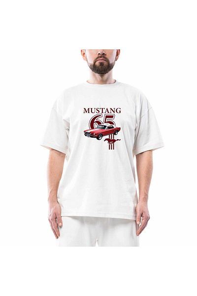 Z zepplin Ford Musteng 1965 Oversize White T-Shirt