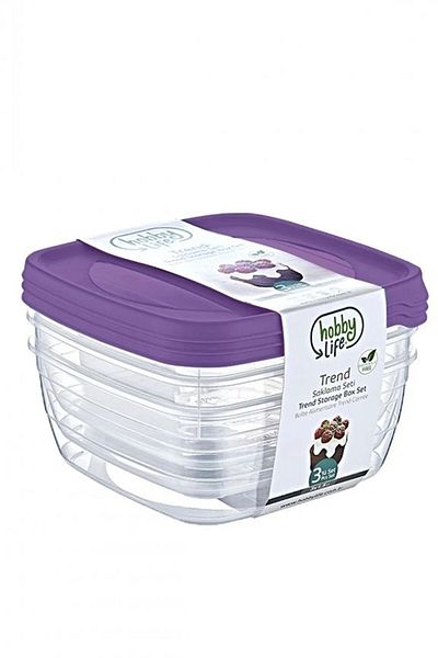 Plodna House Square Trend Storage Container Set – 3 X 1.5 L Microwave Oven Safe