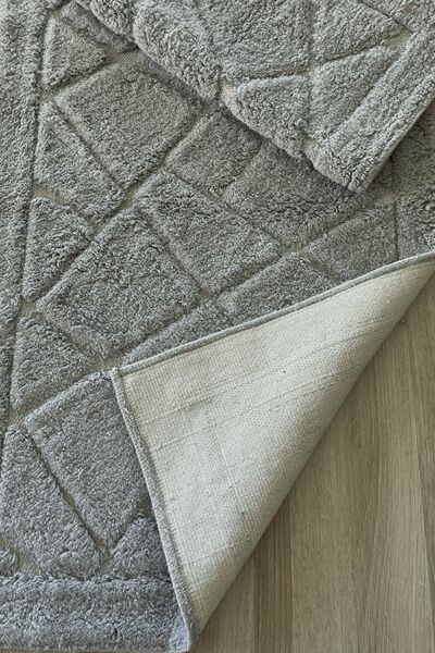Thalia Home 100% Cotton Tufting Water Absorbent Soft Textured Bath Mat Set, Bathroom Carpet Set of 2 60X100 - 50X60